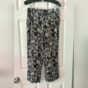 Chico's Rayon Floral Ankle Pants